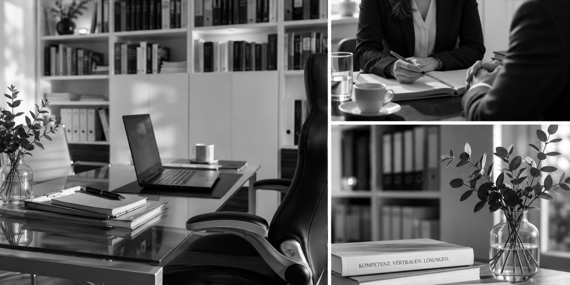 Geschäftliche Beratung und Besprechung in einem modernen Büro mit Regalen voller Bücher.